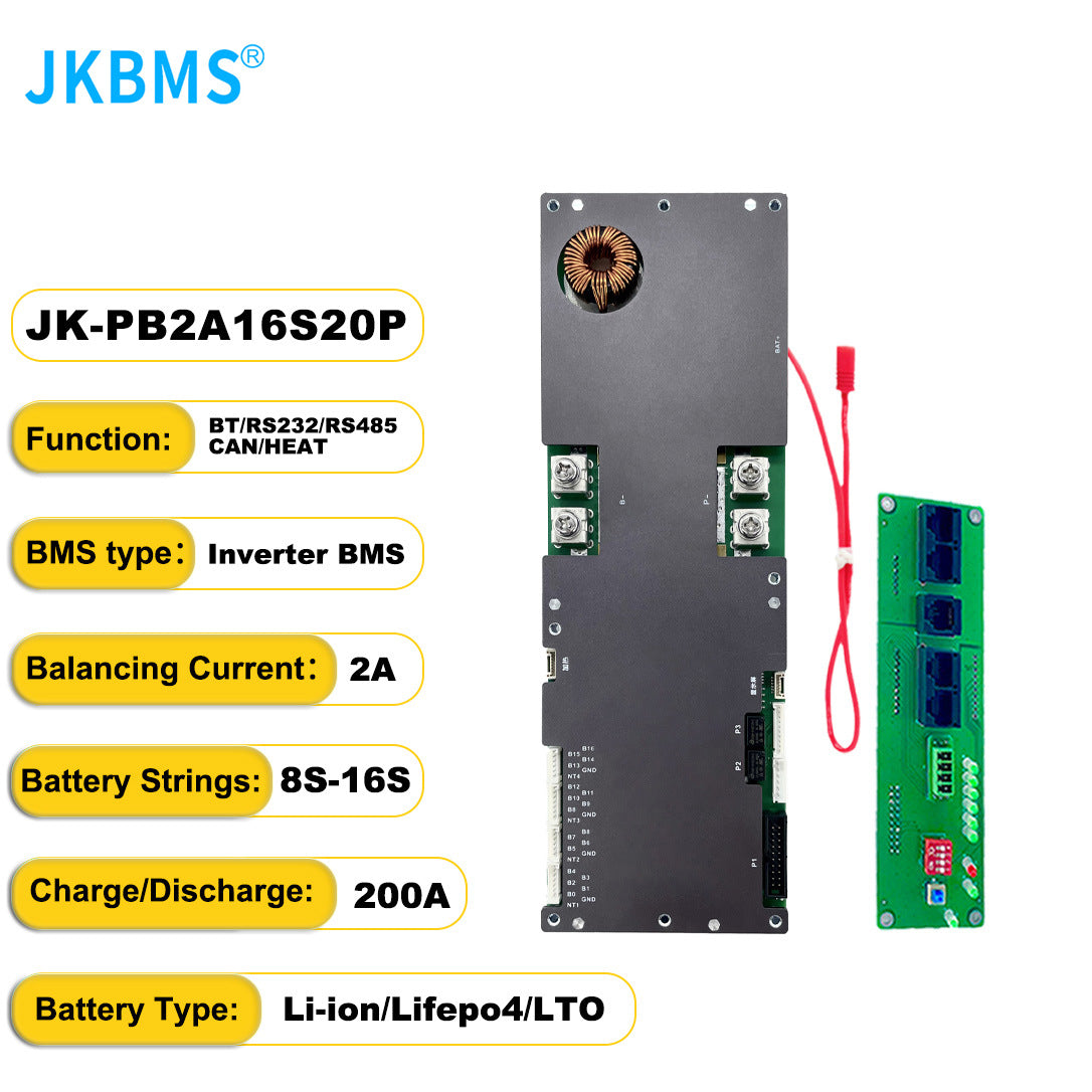 Jk 8s-16s 53.2 V 100a ~ 200a with active balancing RS485 connectable hybrid inverter home energy storage