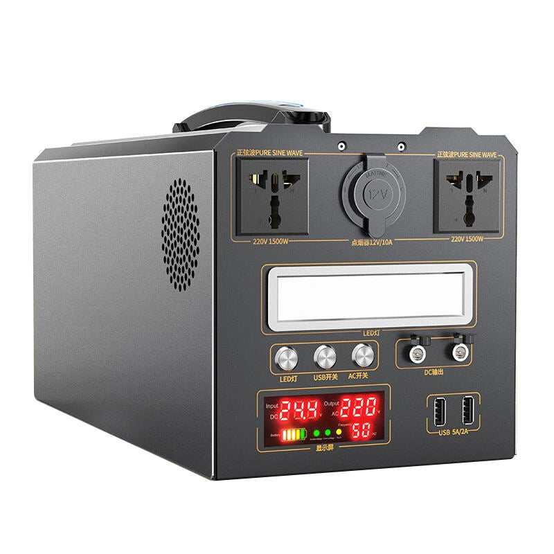 Emergency Power Supply Rechargeable LiFePO4 Battery 1500W Home Camping Solar Panel Portable Power Station