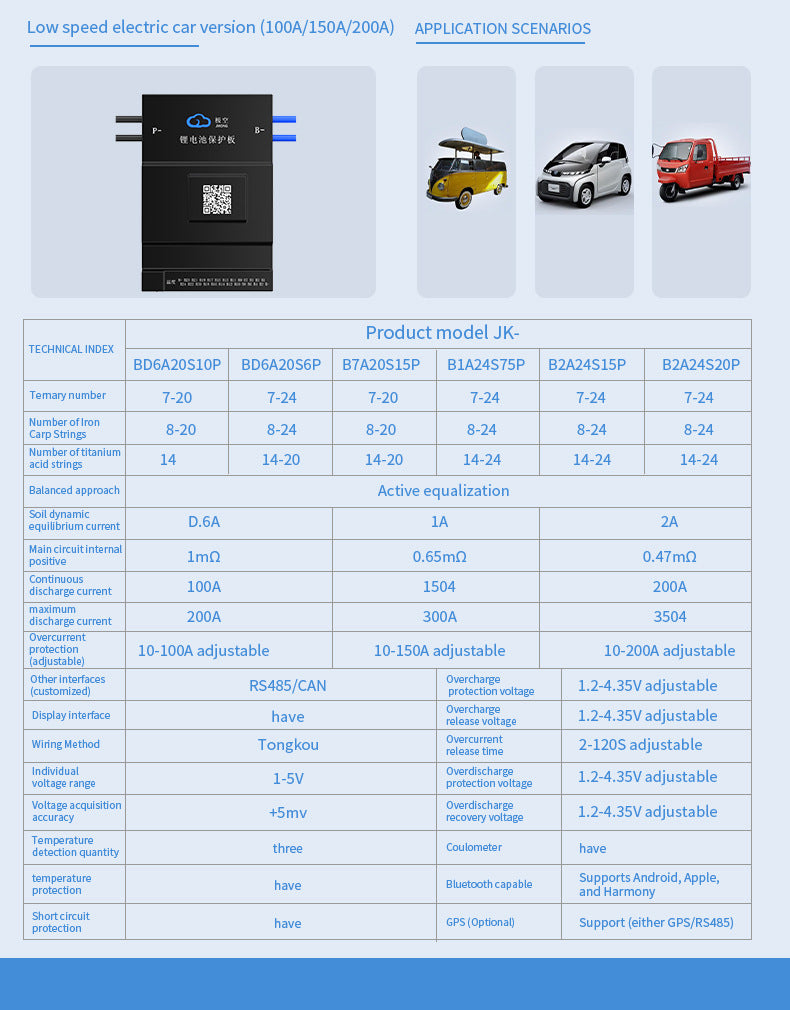 JK BMS 1A 2A Active Balance Lifepo4 BMS 8S 16S 24S 100A 150A 200A 500A Smart Board with Bluetooth