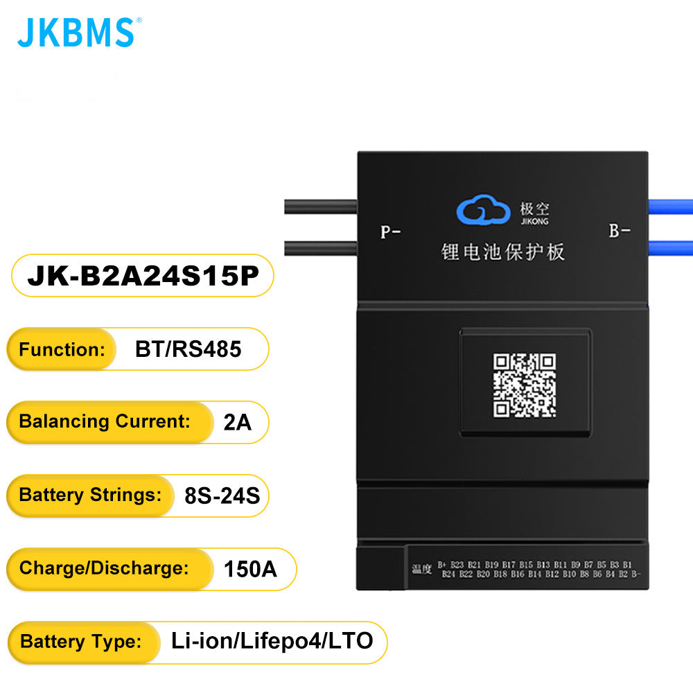 JK BMS 1A 2A Active Balance Lifepo4 BMS 8S 16S 24S 100A 150A 200A 500A Smart Board with Bluetooth