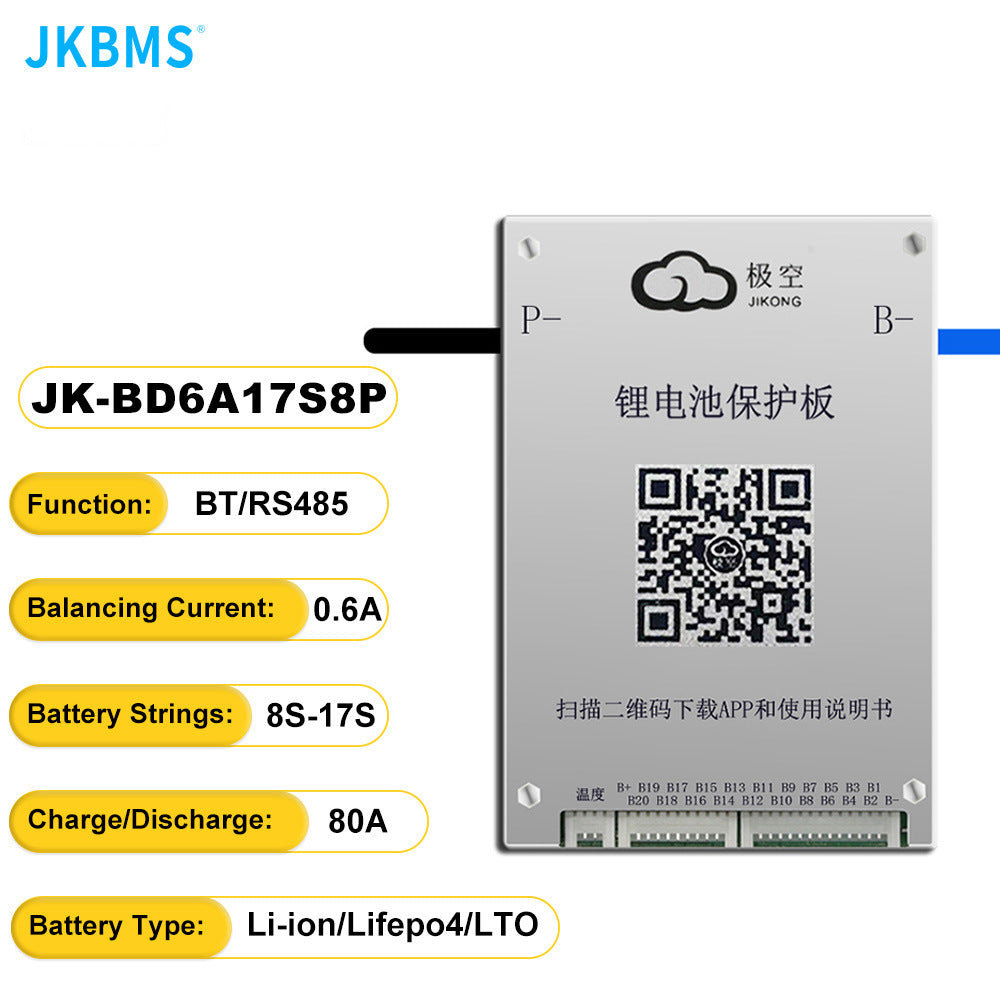 JK BMS 1A 2A Active Balance Lifepo4 BMS 8S 16S 24S 100A 150A 200A 500A Smart Board with Bluetooth