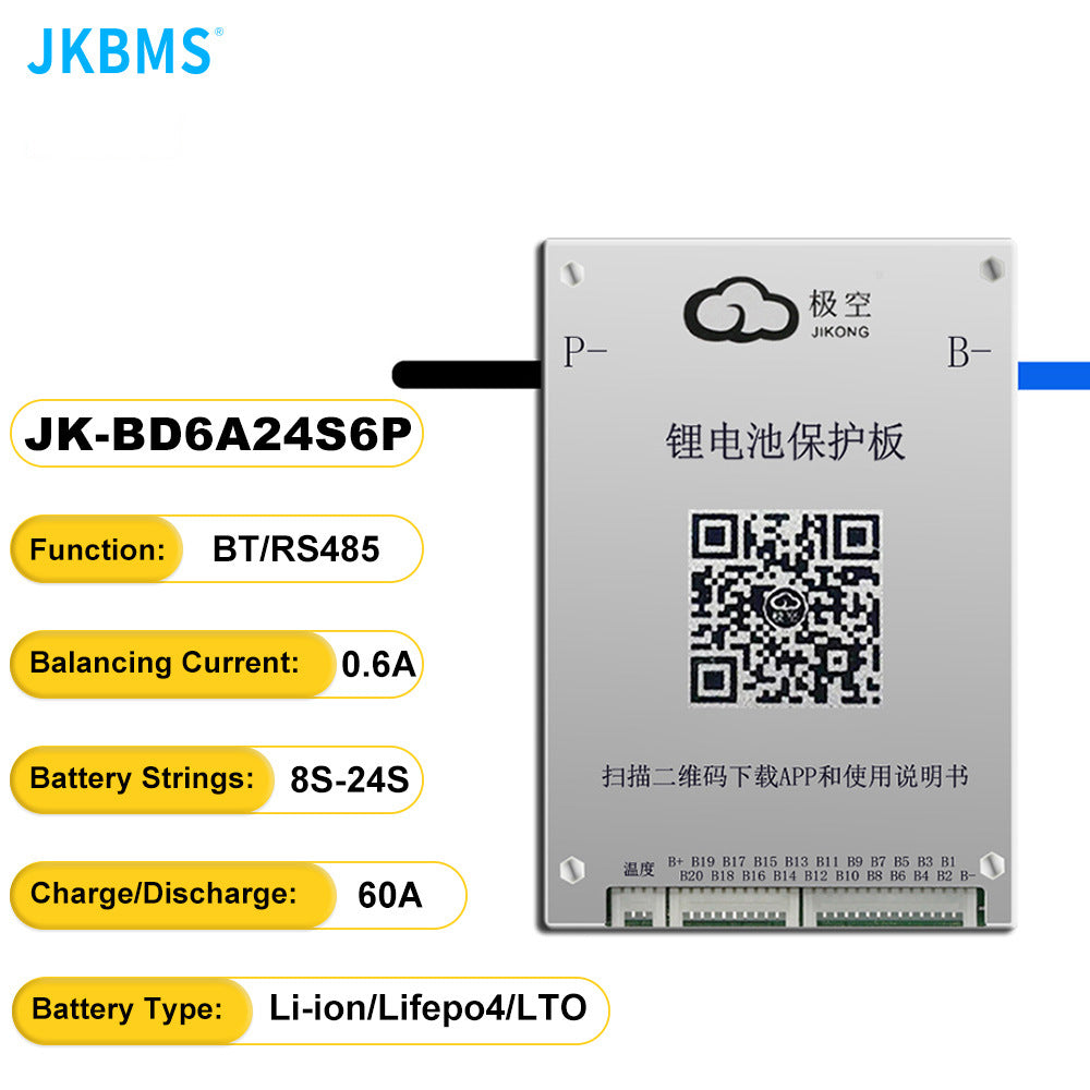 JK BMS 1A 2A Active Balance Lifepo4 BMS 8S 16S 24S 100A 150A 200A 500A Smart Board with Bluetooth